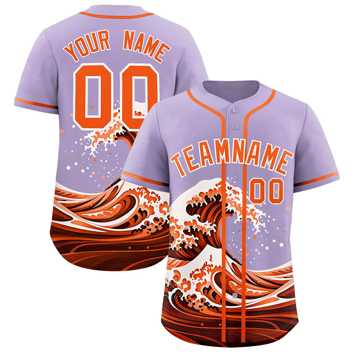 Custom Light Purple Wave Graffiti Pattern Authentic Baseball Jersey| KXKSHOP