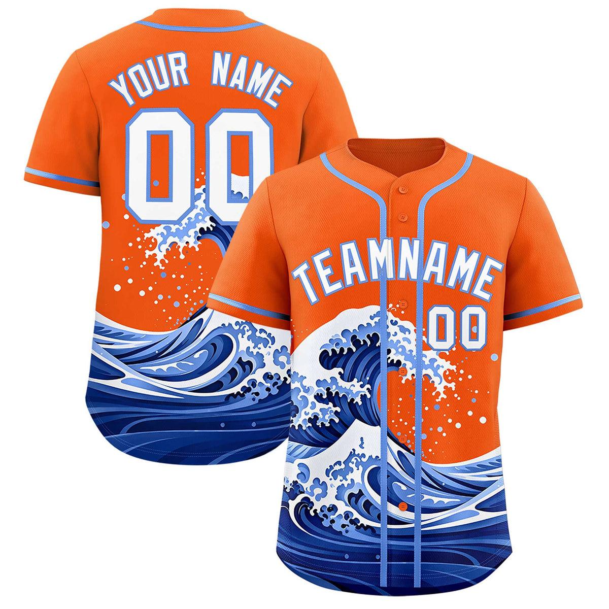 Custom Orange Wave Graffiti Pattern Authentic Baseball Jersey| KXKSHOP
