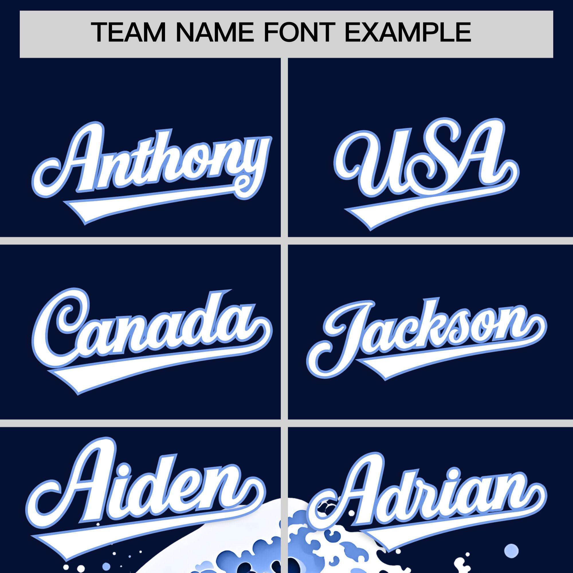 Custom Navy Wave Graffiti Pattern Authentic Baseball Jersey | KXKSHOP