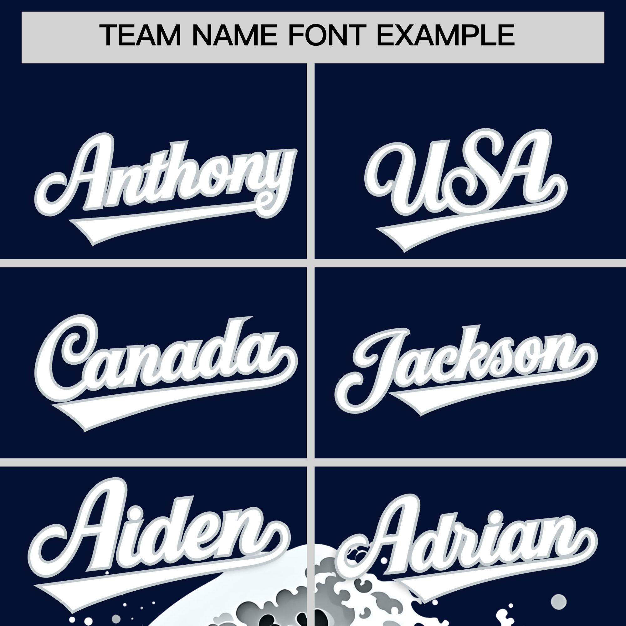 Custom Navy Wave Graffiti Pattern Authentic Baseball Jersey| KXKSHOP