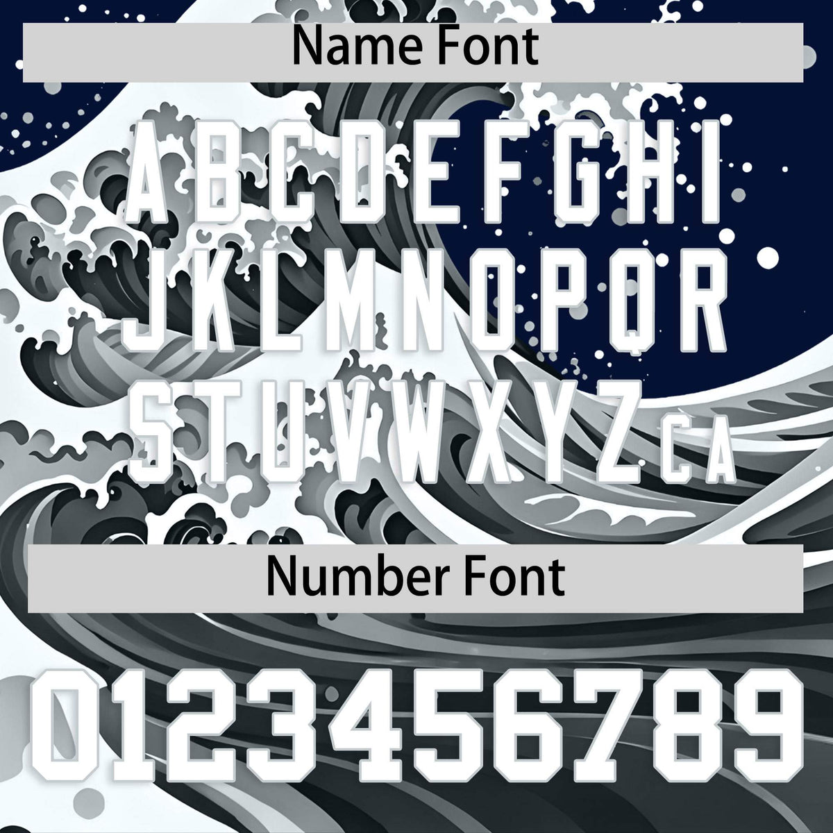 Custom Navy Wave Graffiti Pattern Authentic Baseball Jersey| KXKSHOP