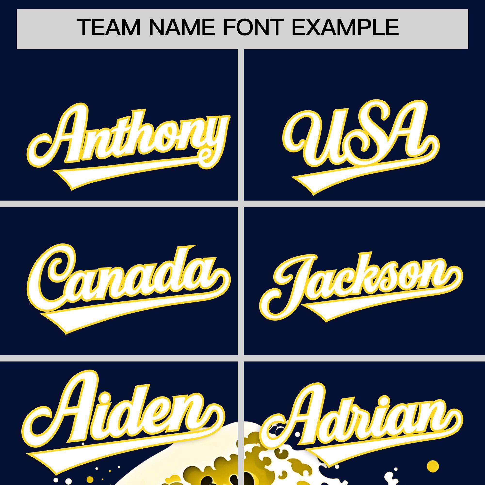 Custom Navy Wave Graffiti Pattern Authentic Baseball Jersey| KXKSHOP