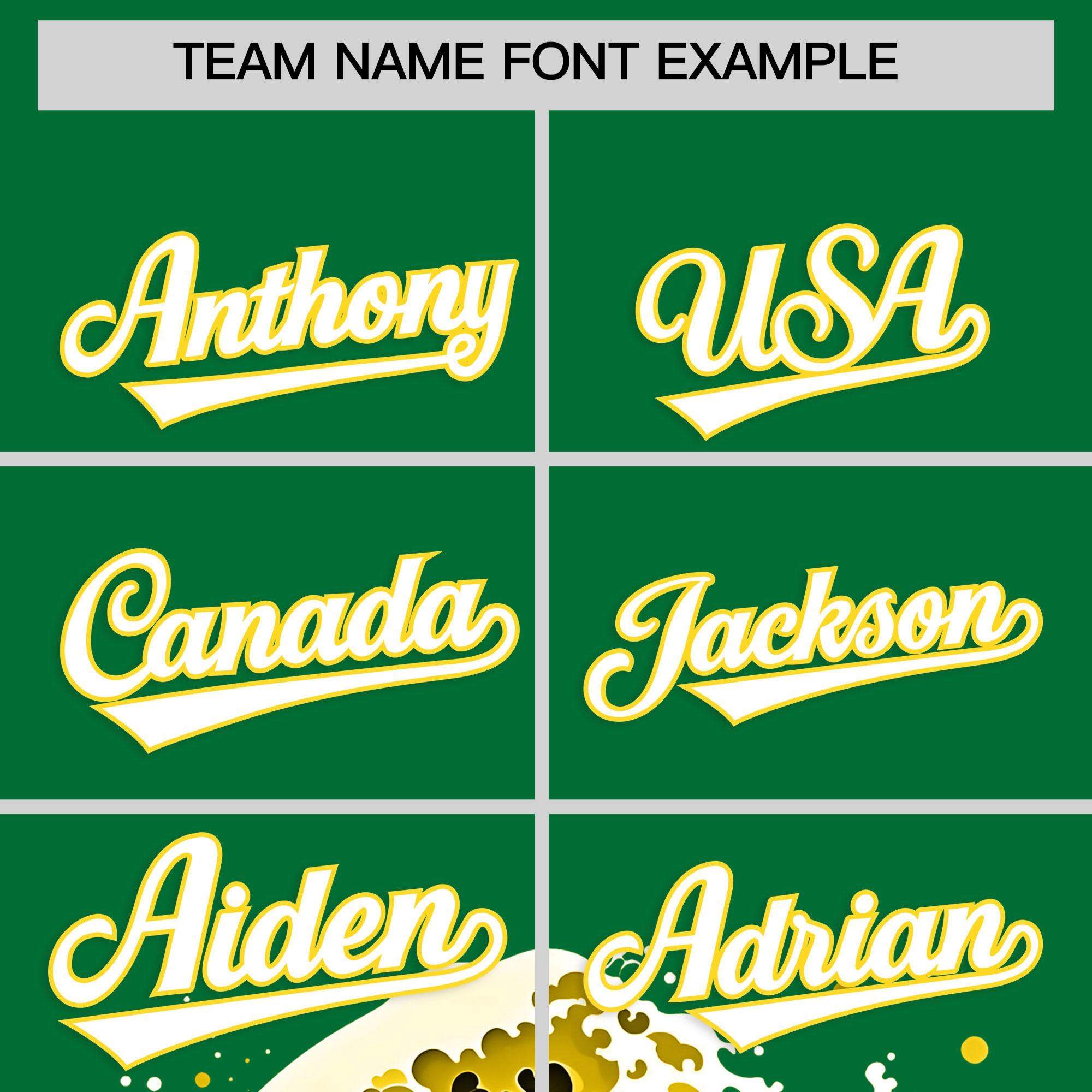 Custom Kelly Green Wave Graffiti Pattern Authentic Baseball Jersey| KXKSHOP