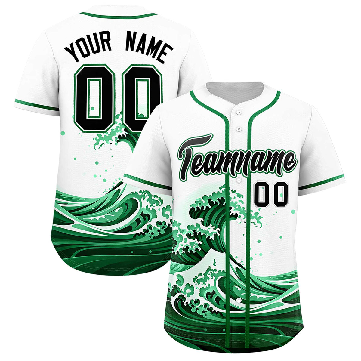 Custom White Wave Graffiti Pattern Authentic Baseball Jersey| KXKSHOP