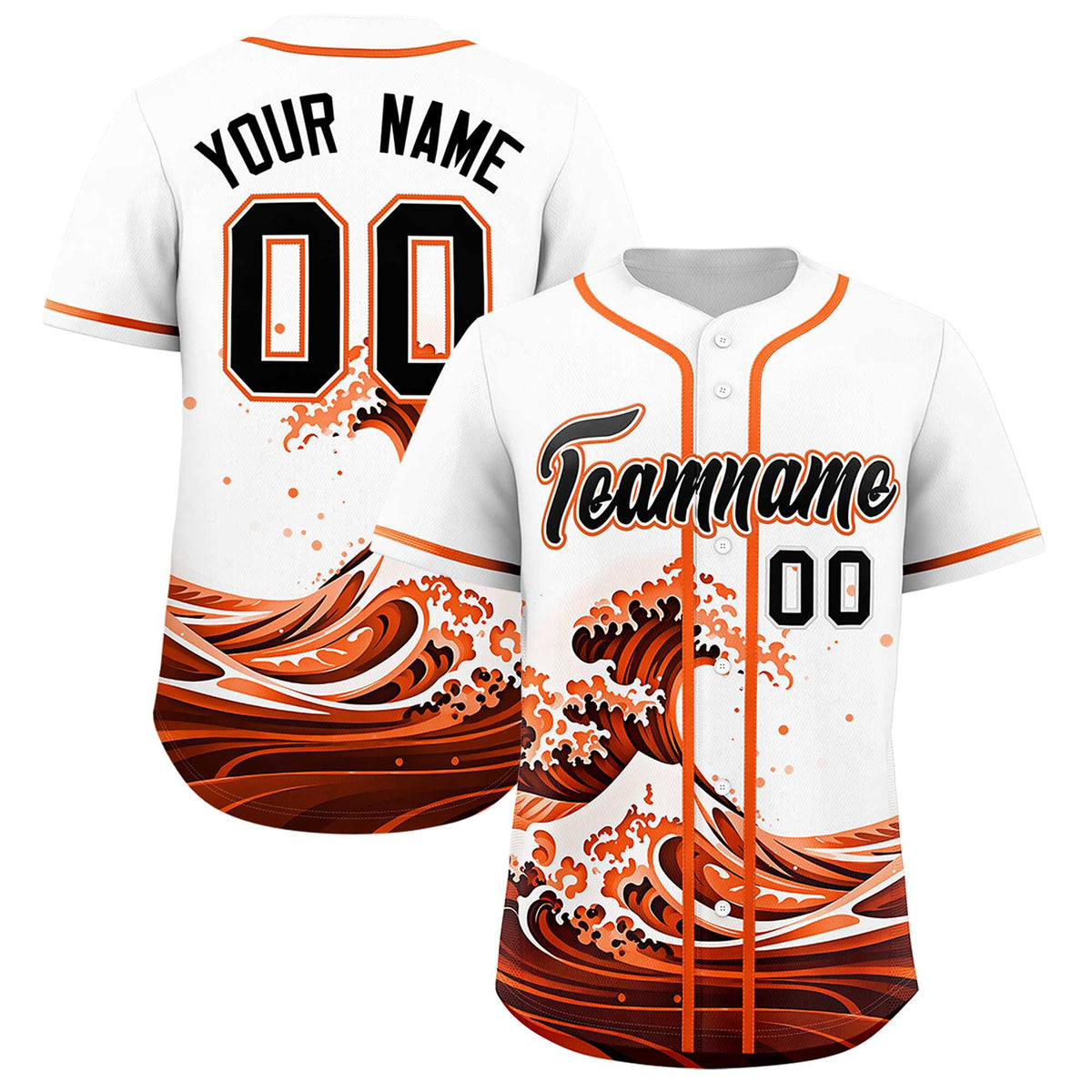 Custom White Wave Graffiti Pattern Authentic Baseball Jersey| KXKSHOP