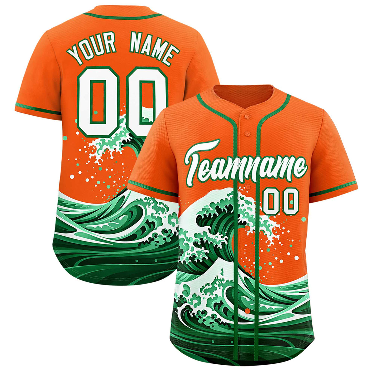 Custom Orange Wave Graffiti Pattern Authentic Baseball Jersey| KXKSHOP