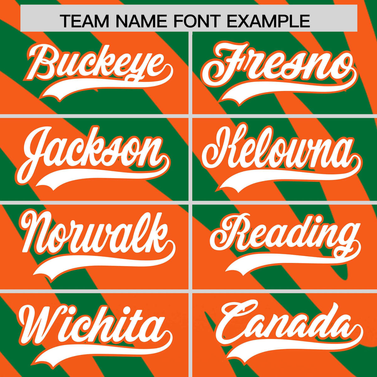 Custom Kelly Green Orange Tiger Stripe Gradient Animal Print Personalized Team Shirt Baseball Jersey