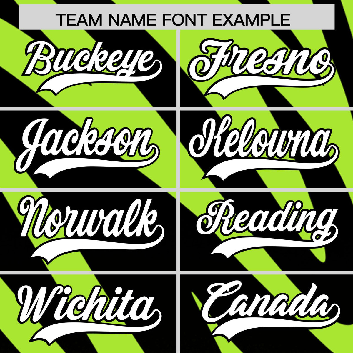 Custom Neon Green Black Tiger Stripe Gradient Animal Print Personalized Team Shirt Baseball Jersey