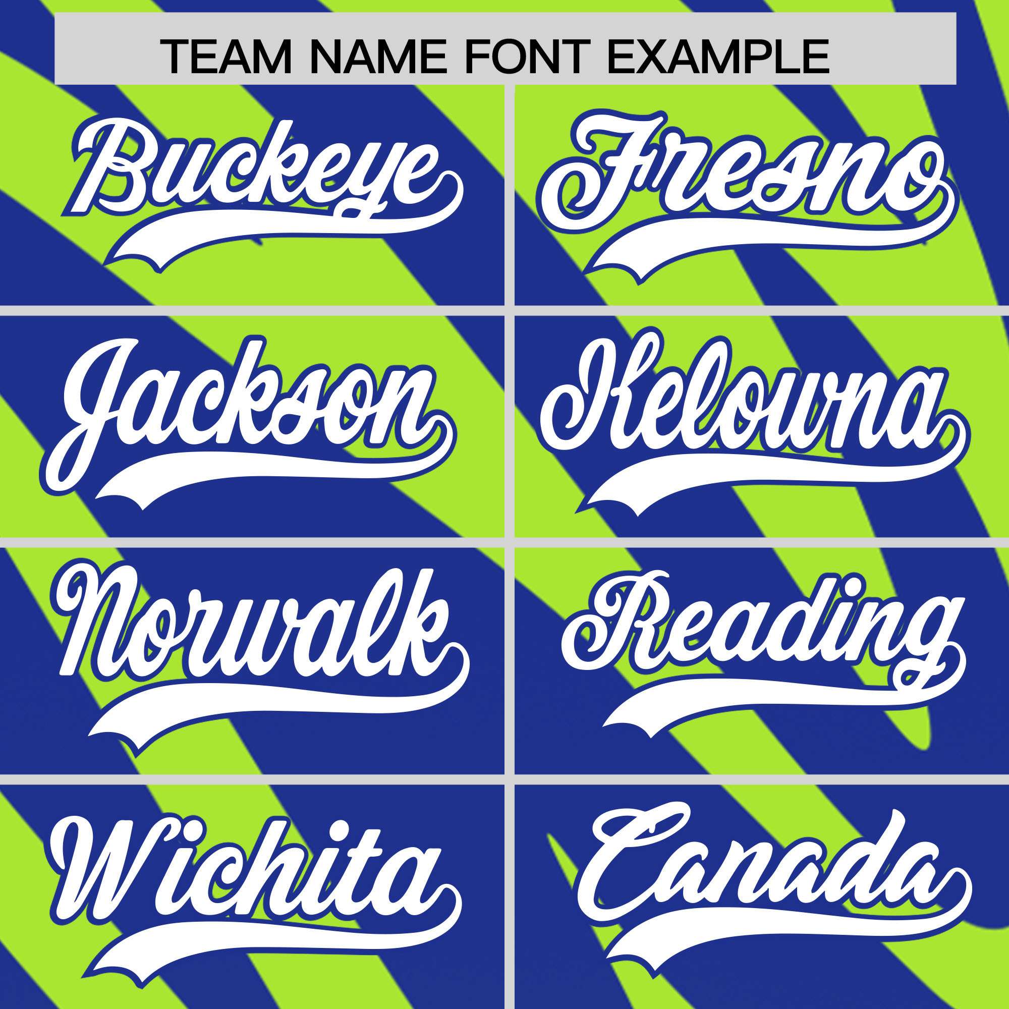 Custom Neon Green Royal Tiger Stripe Gradient Animal Print Personalized Team Shirt Baseball Jersey