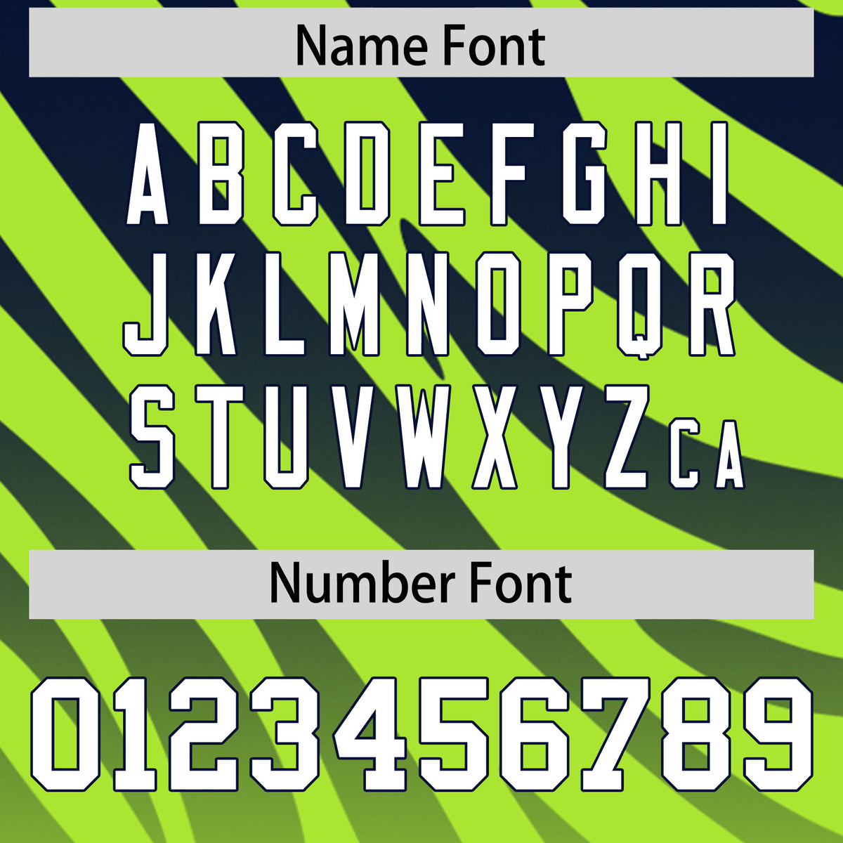 Custom Neon Green Navy Tiger Stripe Gradient Animal Print Personalized Team Shirt Baseball Jersey