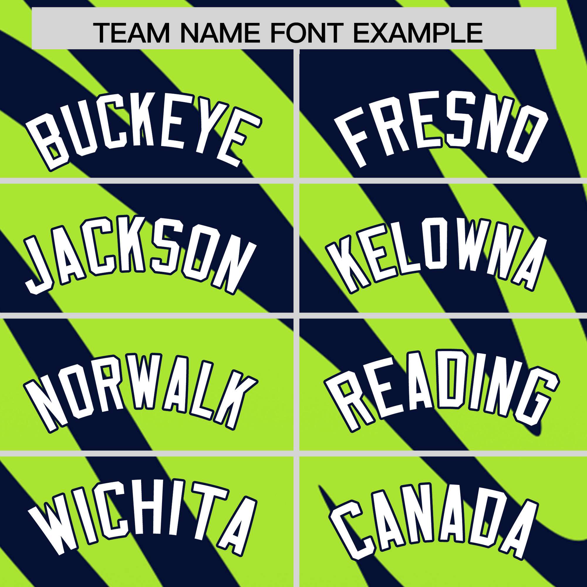 Custom Navy Neon Green Tiger Stripe Gradient Animal Print Personalized Team Shirt Baseball Jersey