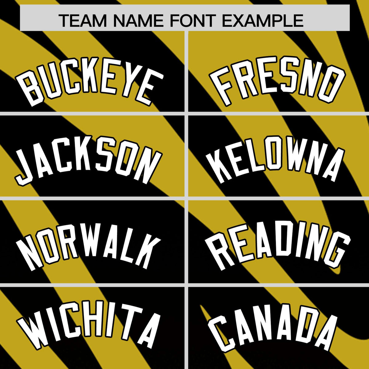 Custom Black Old Gold Tiger Stripe Gradient Animal Print Personalized Team Shirt Baseball Jersey