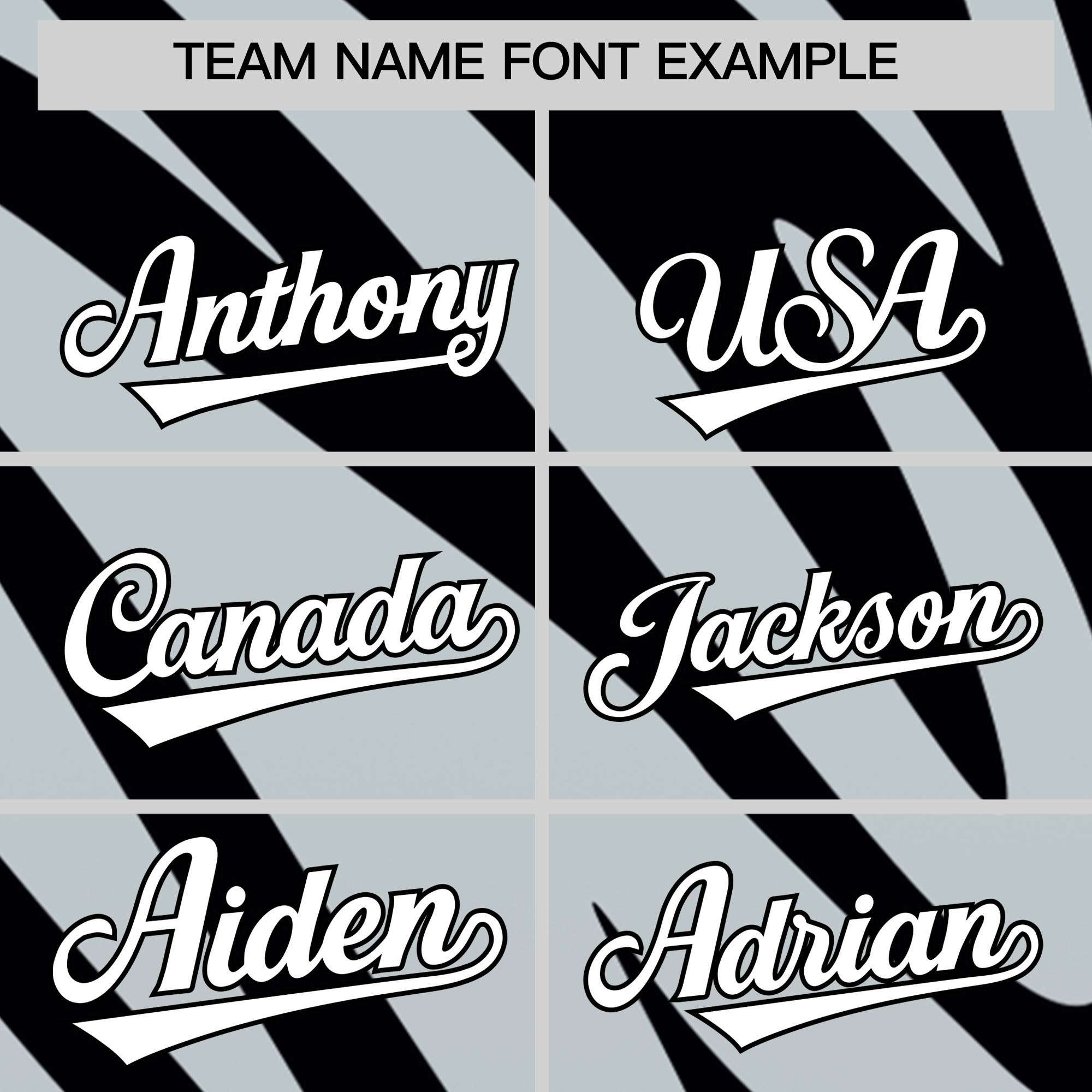 Custom Silver Black Tiger Stripe Gradient Animal Print Personalized Team Shirt Baseball Jersey