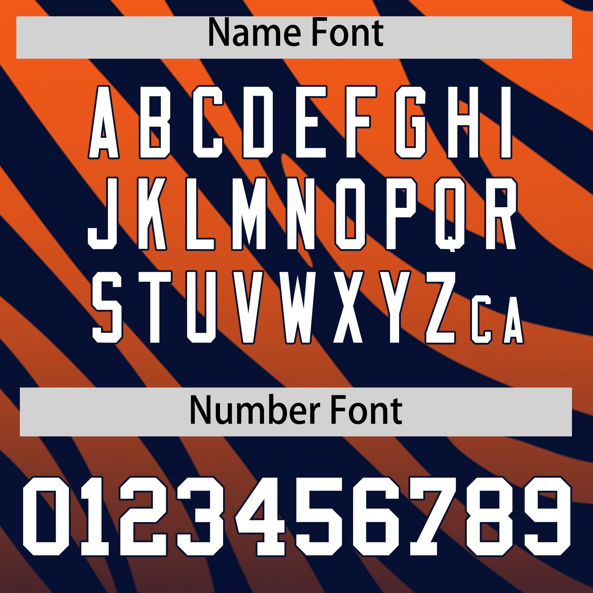 Custom Navy Orange Tiger Stripe Gradient Animal Print Personalized Team Shirt Baseball Jersey