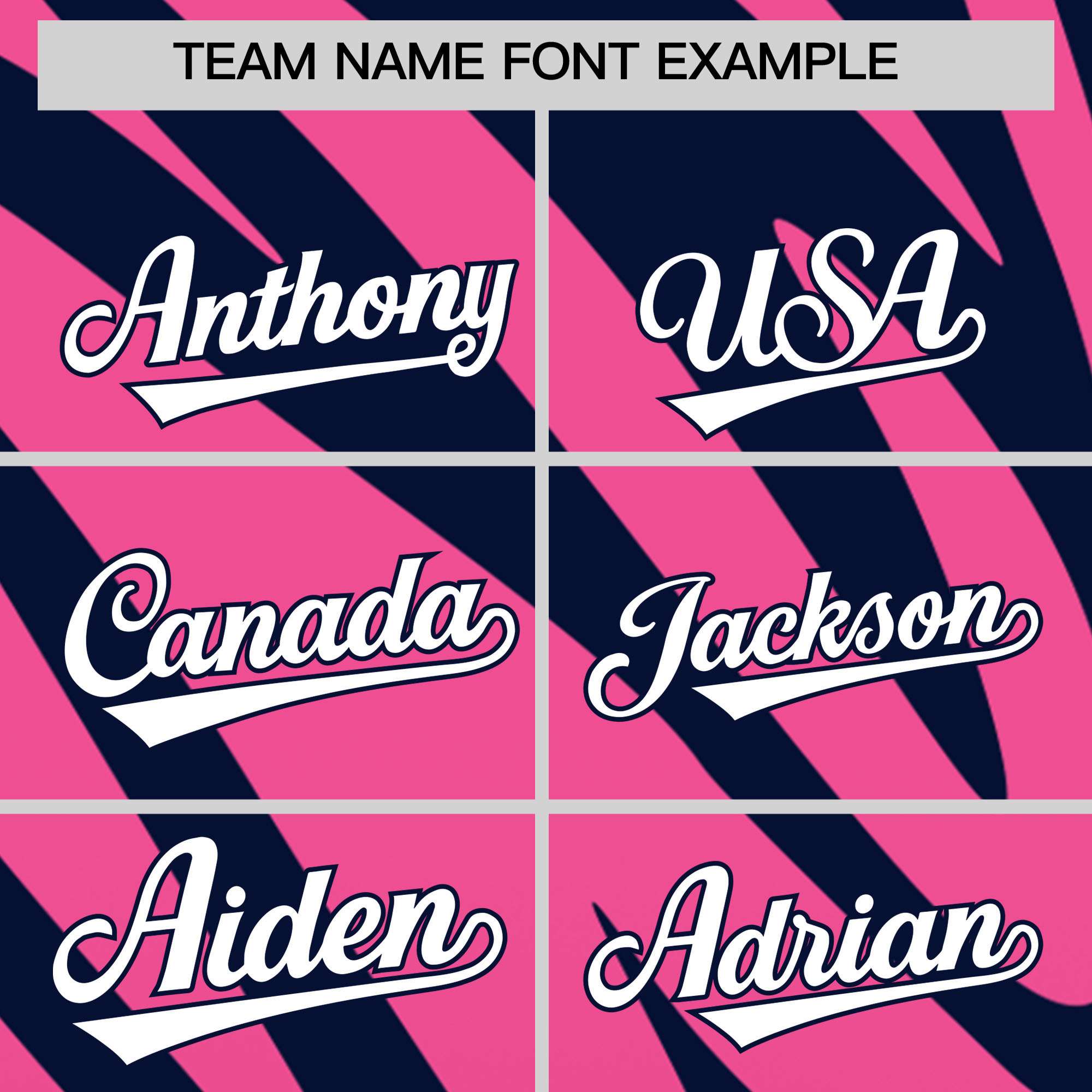 Custom Navy Pink Tiger Stripe Gradient Animal Print Personalized Team Shirt Baseball Jersey