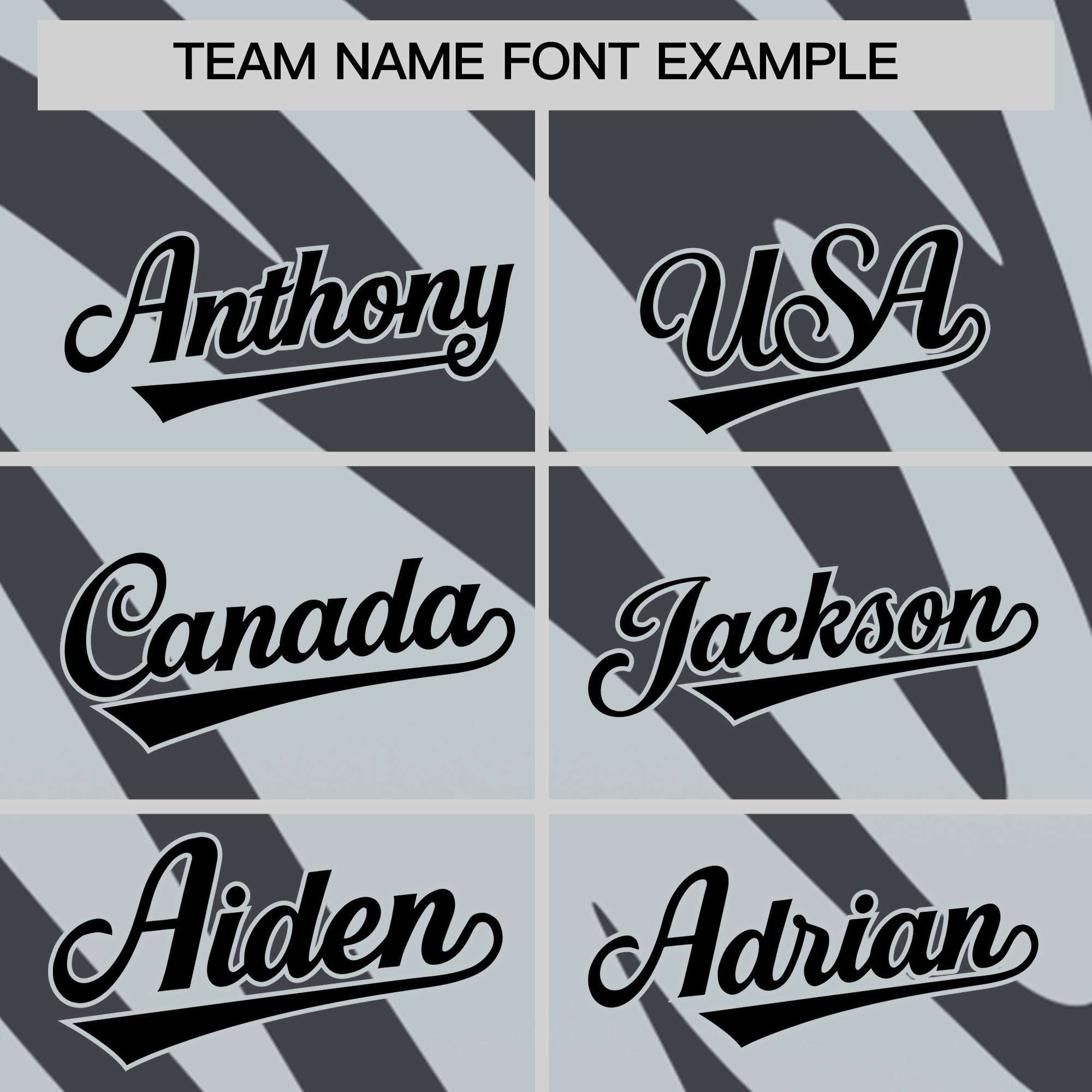 Custom Gray Silver Tiger Stripe Gradient Animal Print Personalized Team Shirt Baseball Jersey