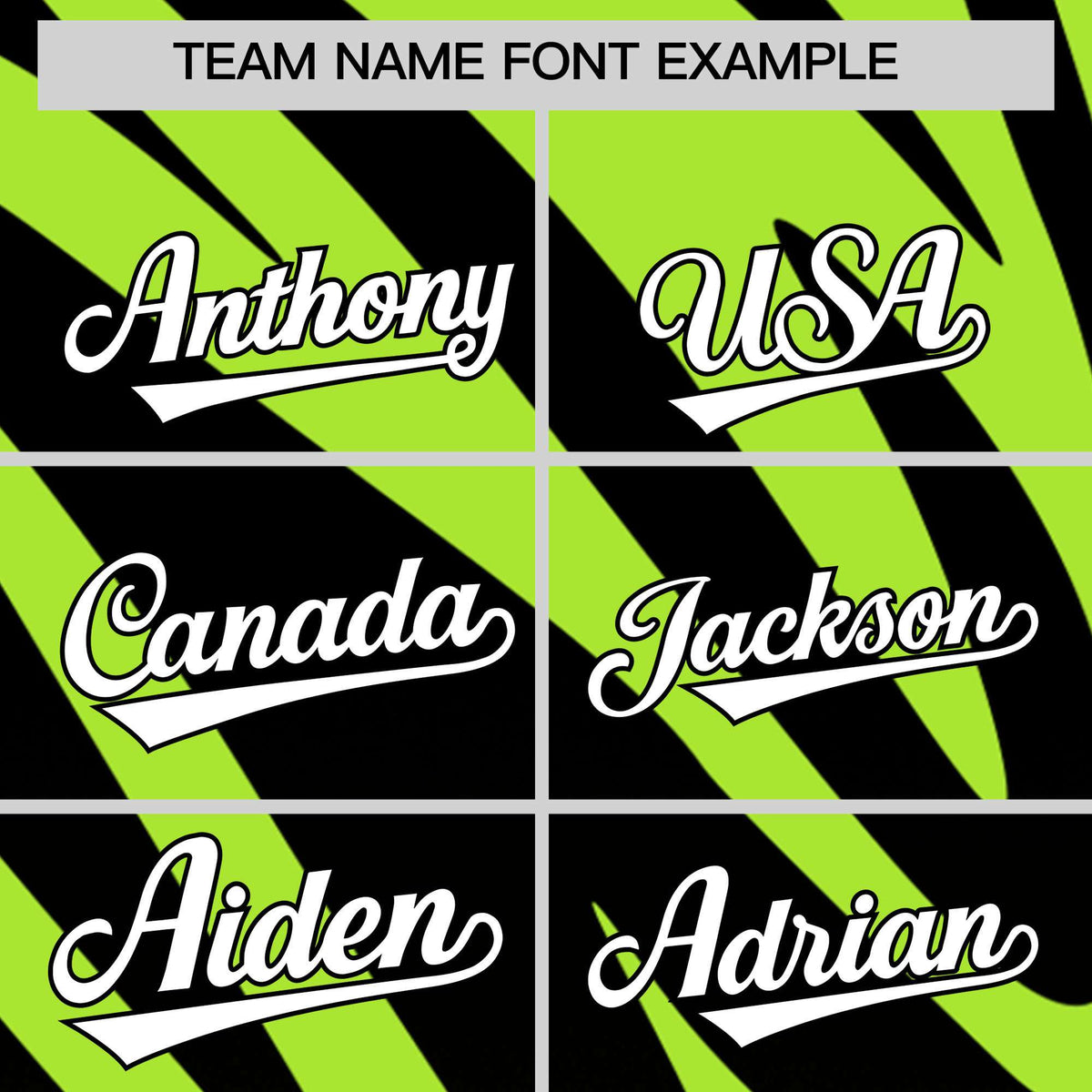 Custom Neon Green Black Tiger Stripe Gradient Animal Print Personalized Team Shirt Baseball Jersey