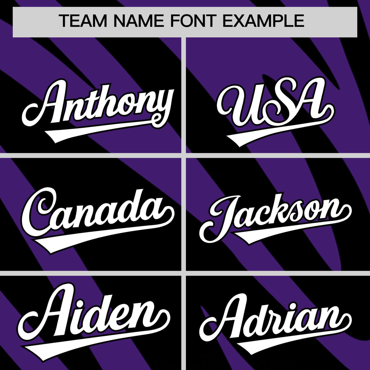 Custom Black Purple Tiger Stripe Gradient Animal Print Personalized Team Shirt Baseball Jersey