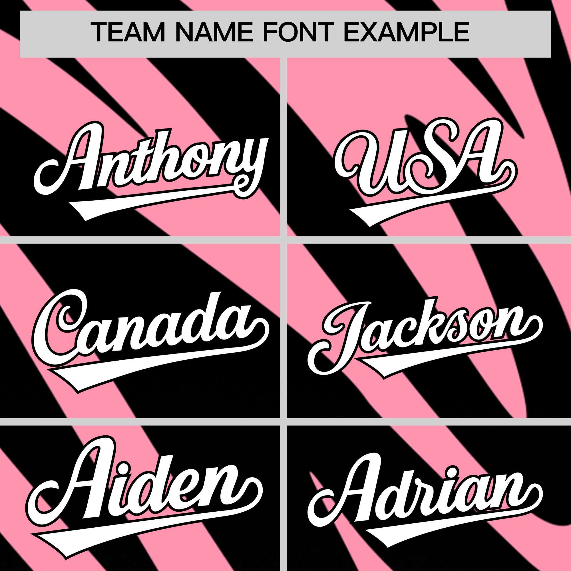 Custom Light Pink Black Tiger Stripe Gradient Animal Print Personalized Team Shirt Baseball Jersey