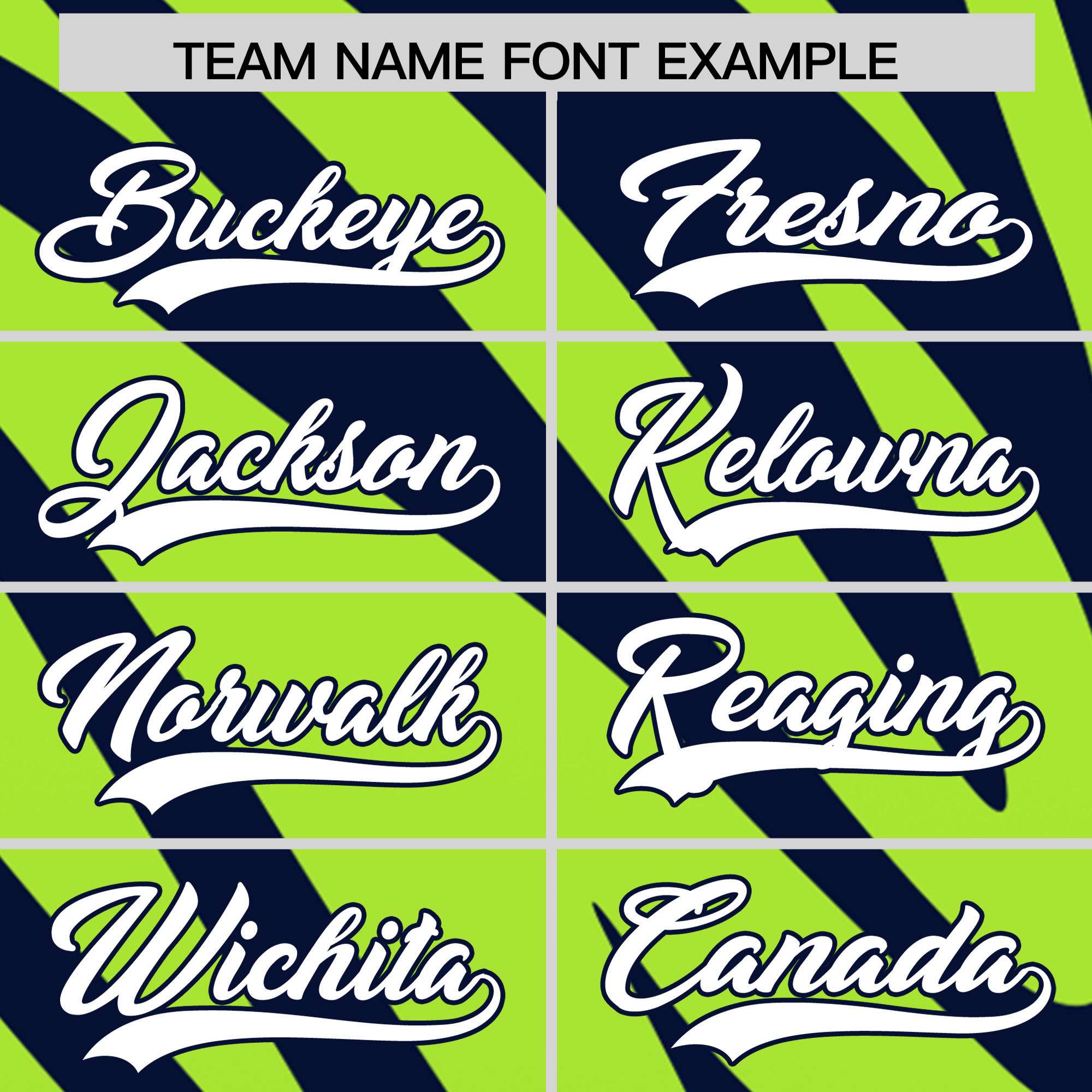 Custom Navy Neon Green Tiger Stripe Gradient Animal Print Personalized Team Shirt Baseball Jersey