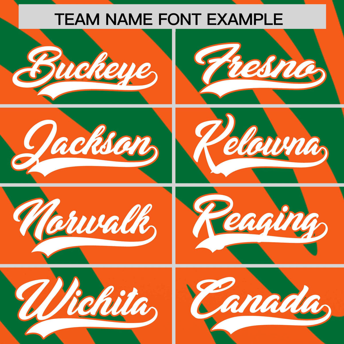 Custom Kelly Green Orange Tiger Stripe Gradient Animal Print Personalized Team Shirt Baseball Jersey