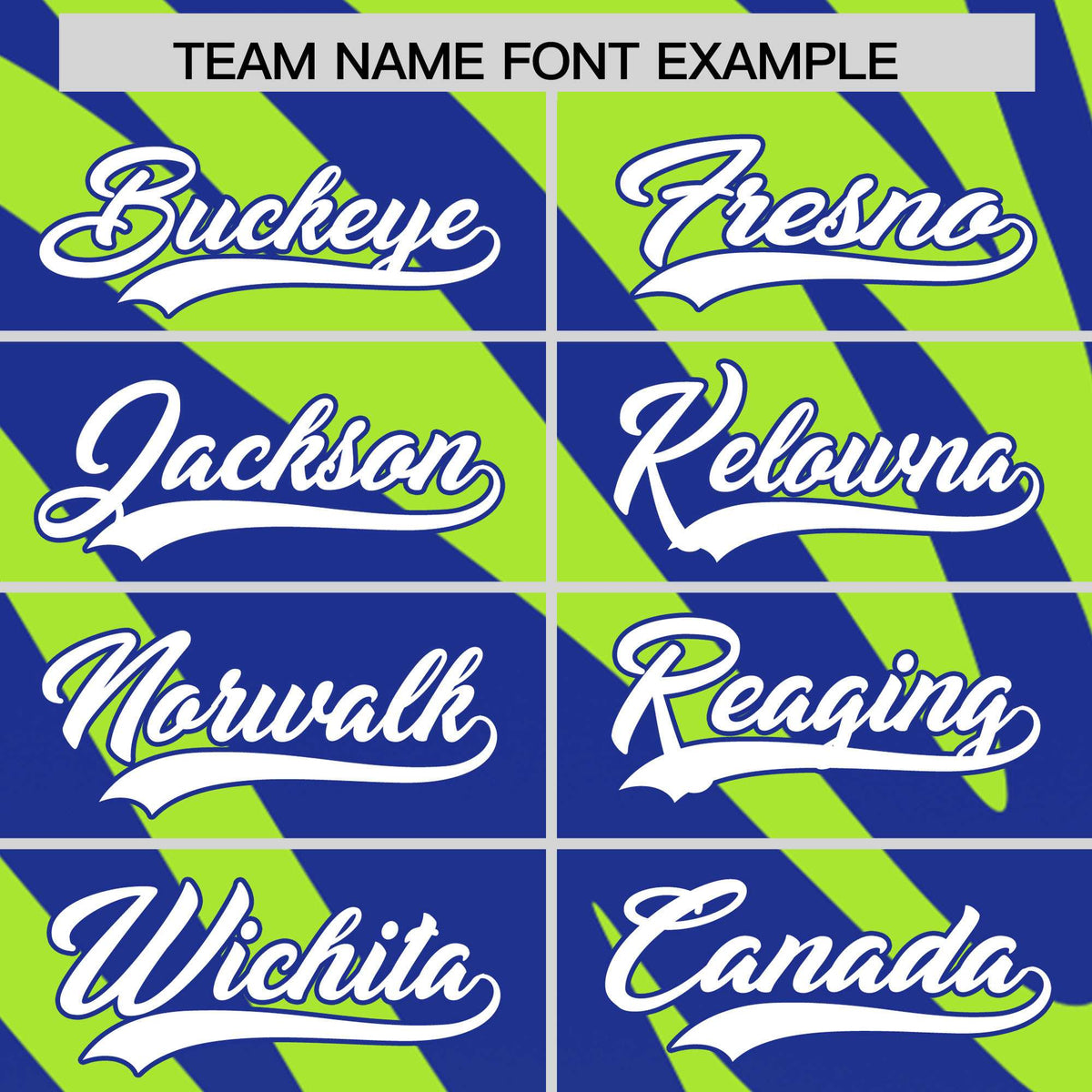 Custom Neon Green Royal Tiger Stripe Gradient Animal Print Personalized Team Shirt Baseball Jersey