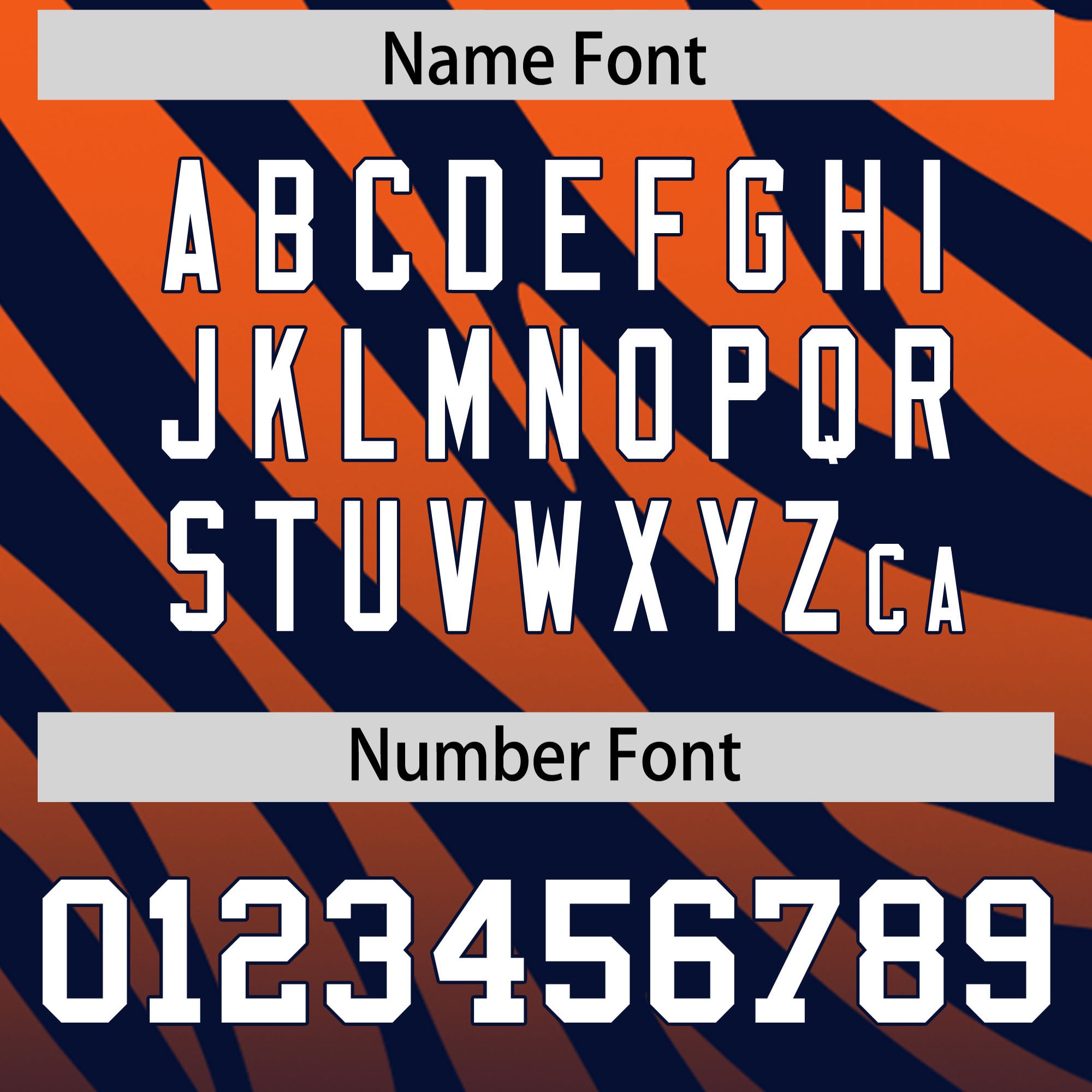 Custom Navy Orange Tiger Stripe Gradient Animal Print Personalized Team Shirt Baseball Jersey