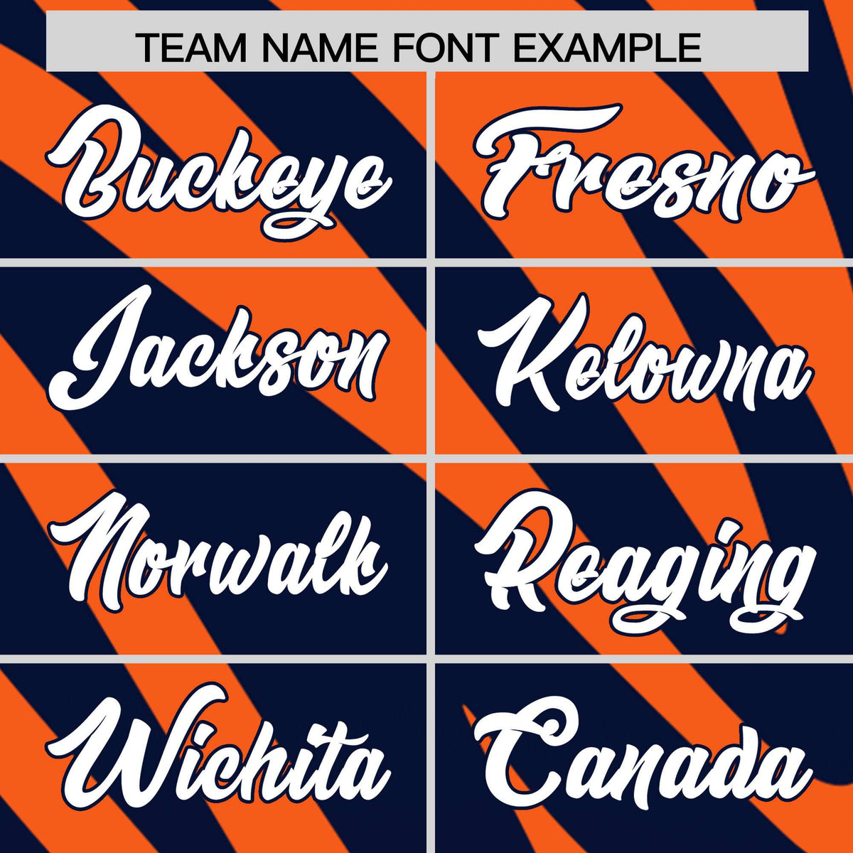 Custom Navy Orange Tiger Stripe Gradient Animal Print Personalized Team Shirt Baseball Jersey
