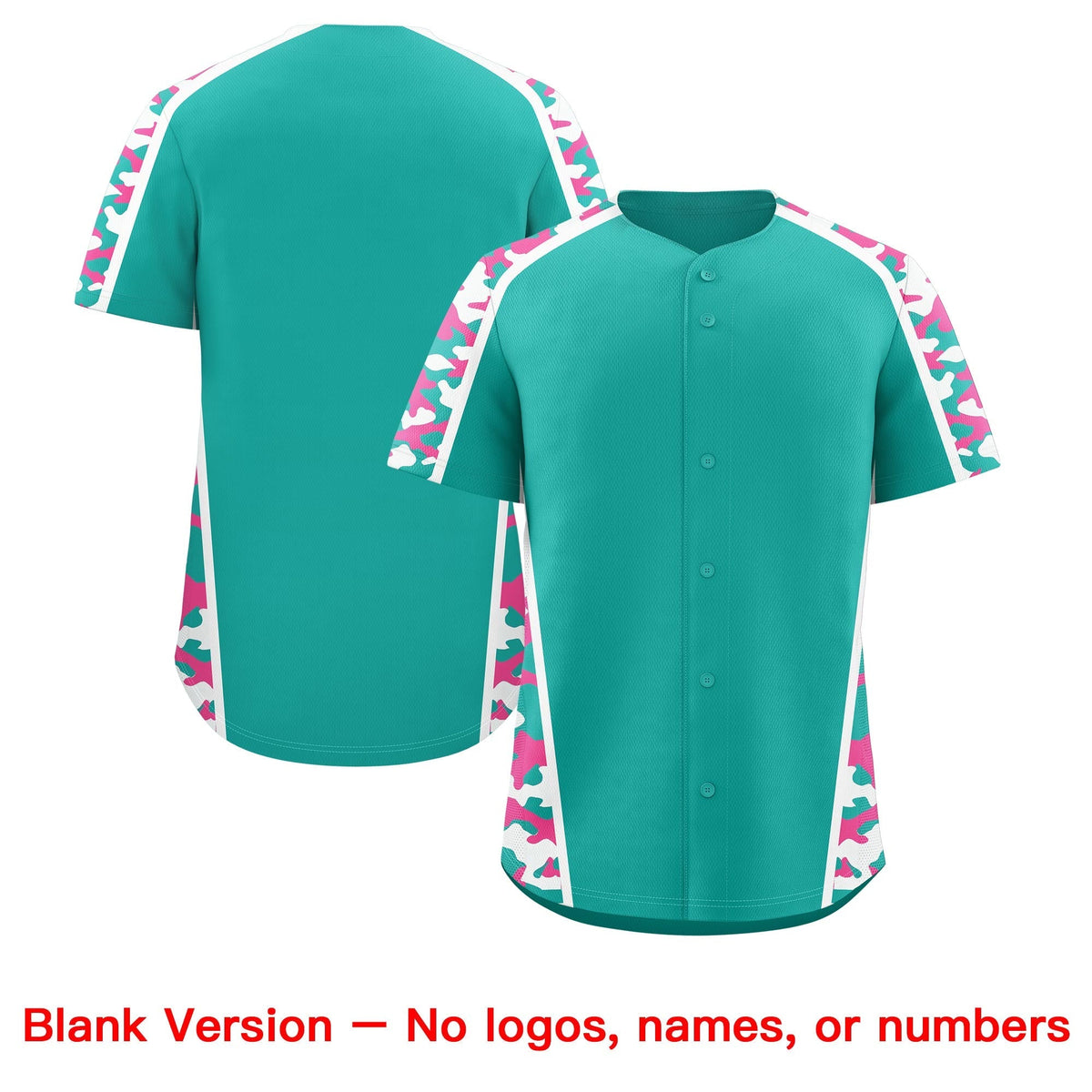 Custom Aqua Pink Side Camo Style Personalization Baseball Jersey| KXKSHOP