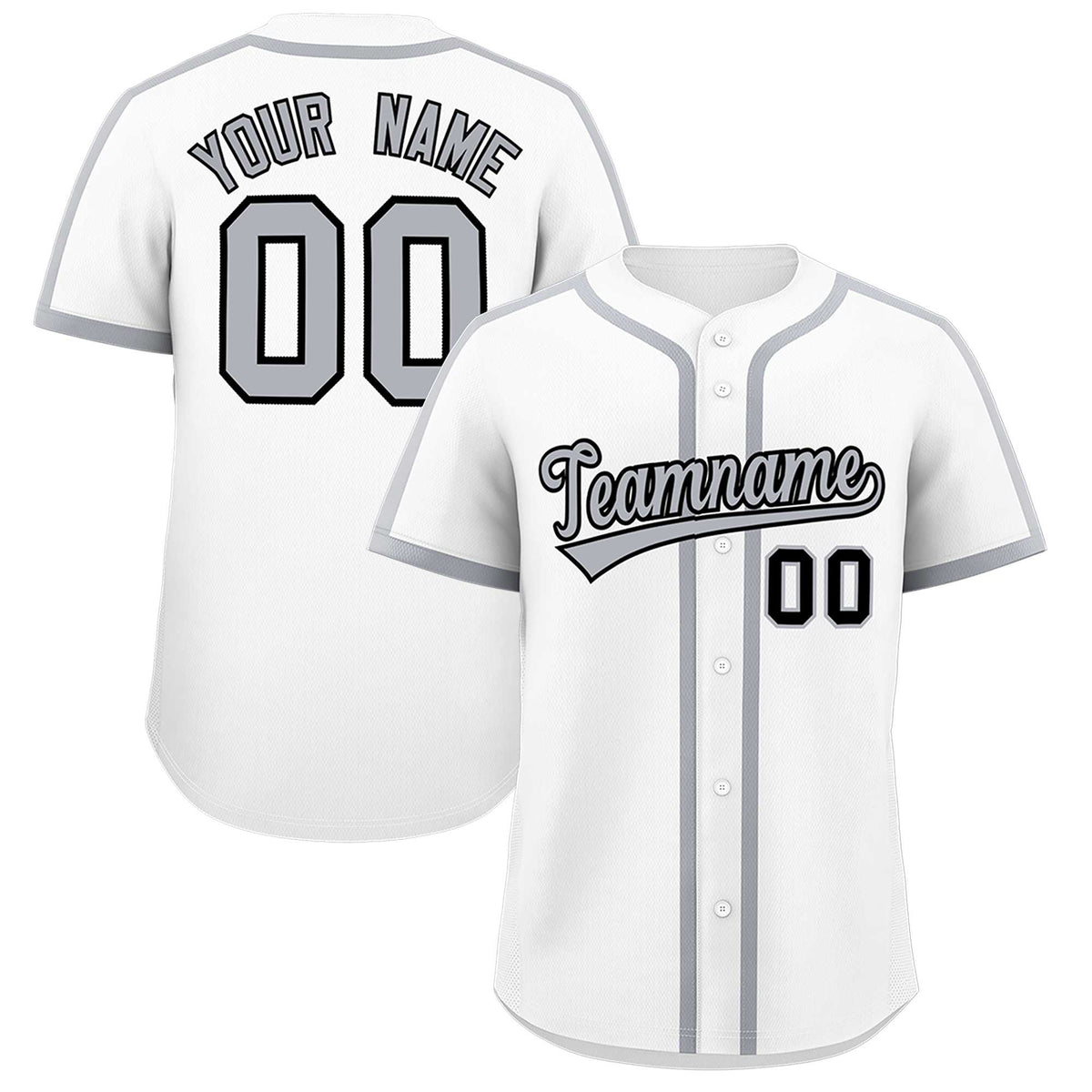 Custom White Gray Personalized Classic Authentic Baseball Jersey