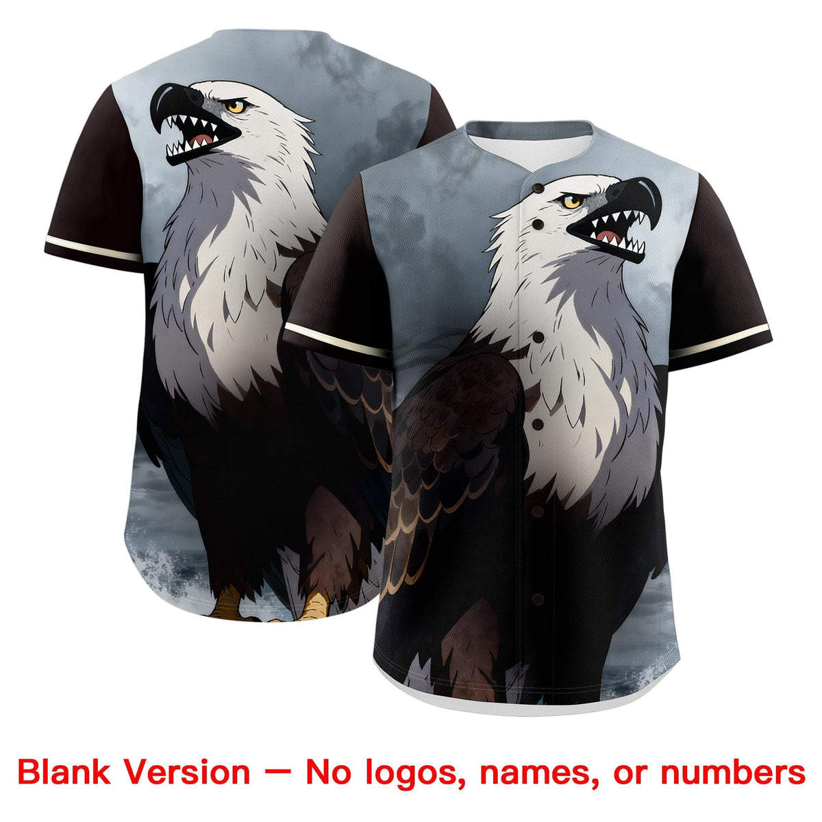 Custom Cream Brown Eagle Animal Series Personalization Graffiti Pattern Baseball Jersey| KXKSHOP