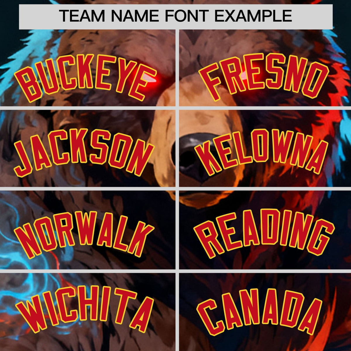 Custom Black Red Gold Bear Animal Series Personalization Graffiti Pattern Baseball Jersey| KXKSHOP