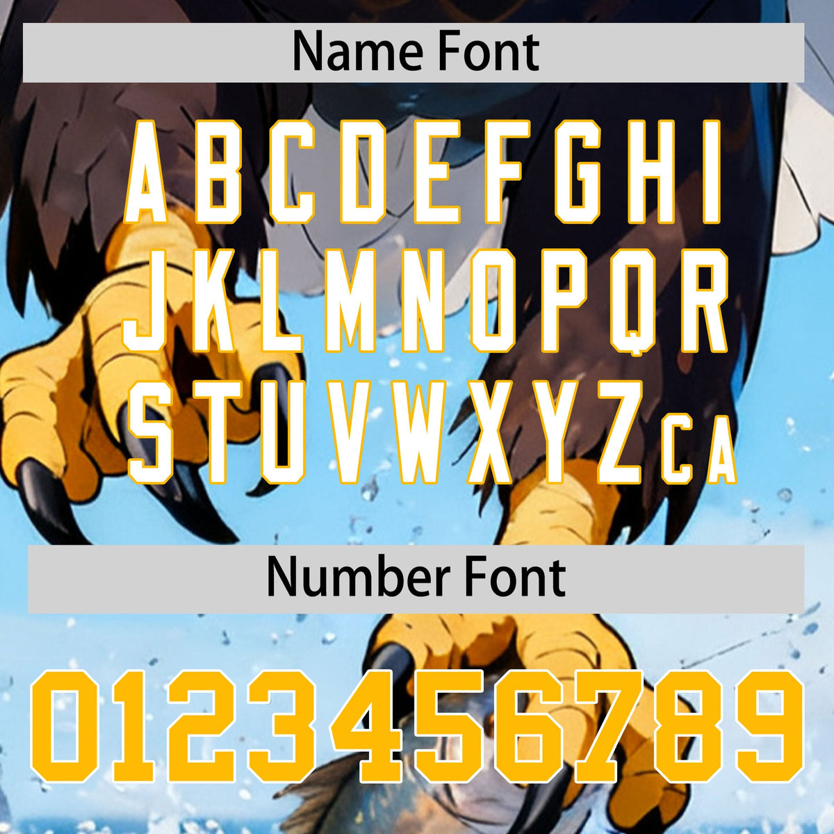 Custom Powder Blue Yellow White Eagle Animal Series Personalization Graffiti Pattern Baseball Jersey| KXKSHOP