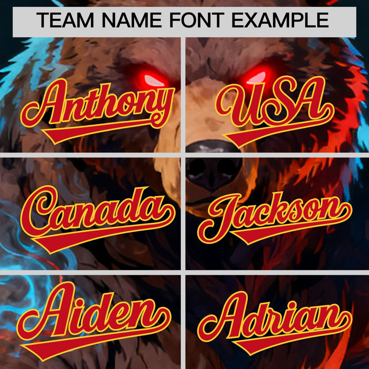 Custom Black Red Gold Bear Animal Series Personalization Graffiti Pattern Baseball Jersey| KXKSHOP