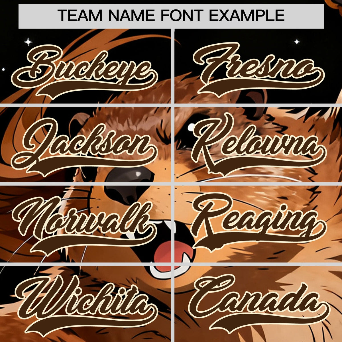 Custom Black Brown Cream Animal Series Personalization Graffiti Pattern Baseball Jersey| KXKSHOP