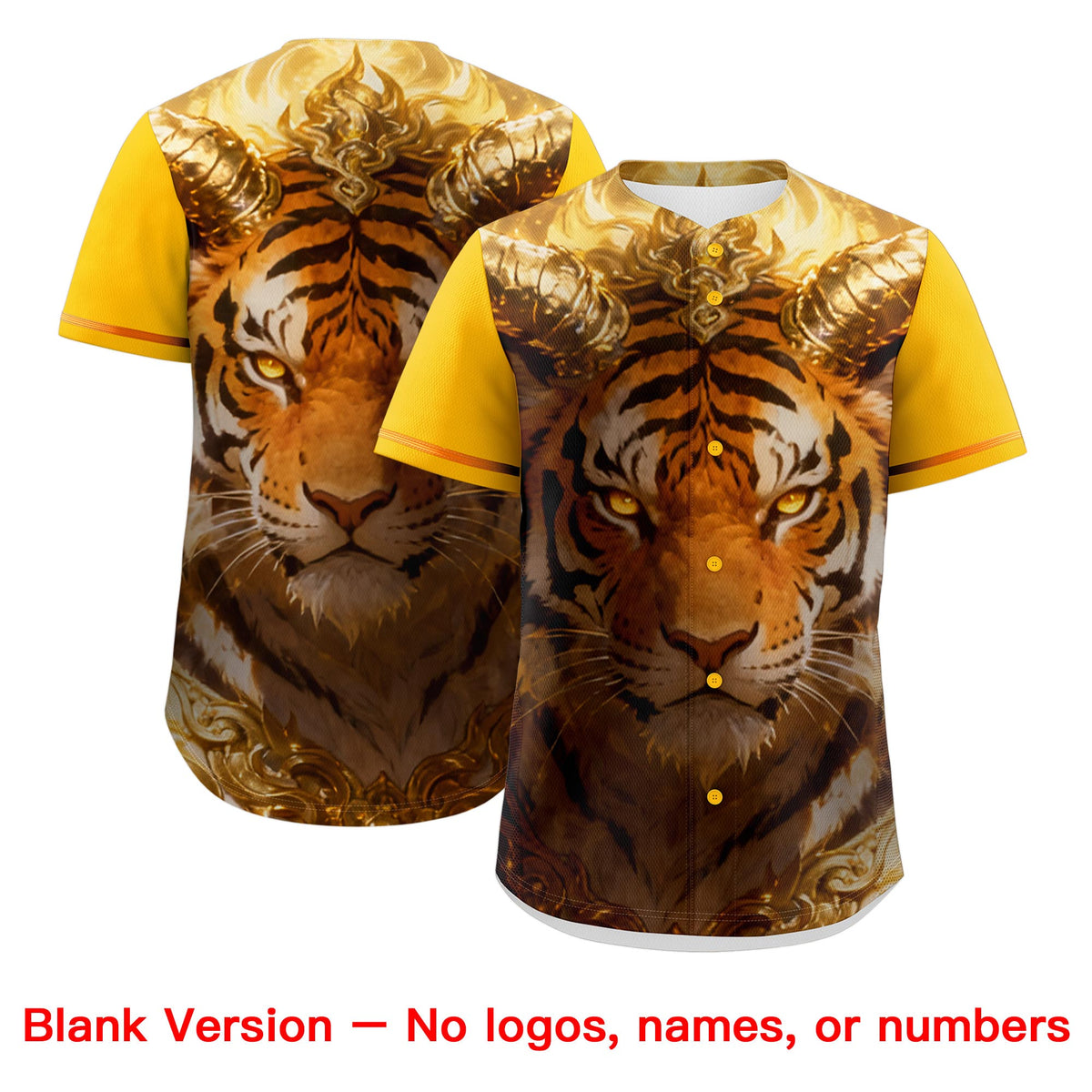 Custom Yellow Orange White Tiger Animal Series Personalization Graffiti Pattern Baseball Jersey| KXKSHOP