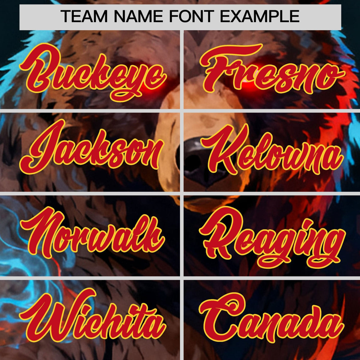 Custom Black Red Gold Bear Animal Series Personalization Graffiti Pattern Baseball Jersey| KXKSHOP