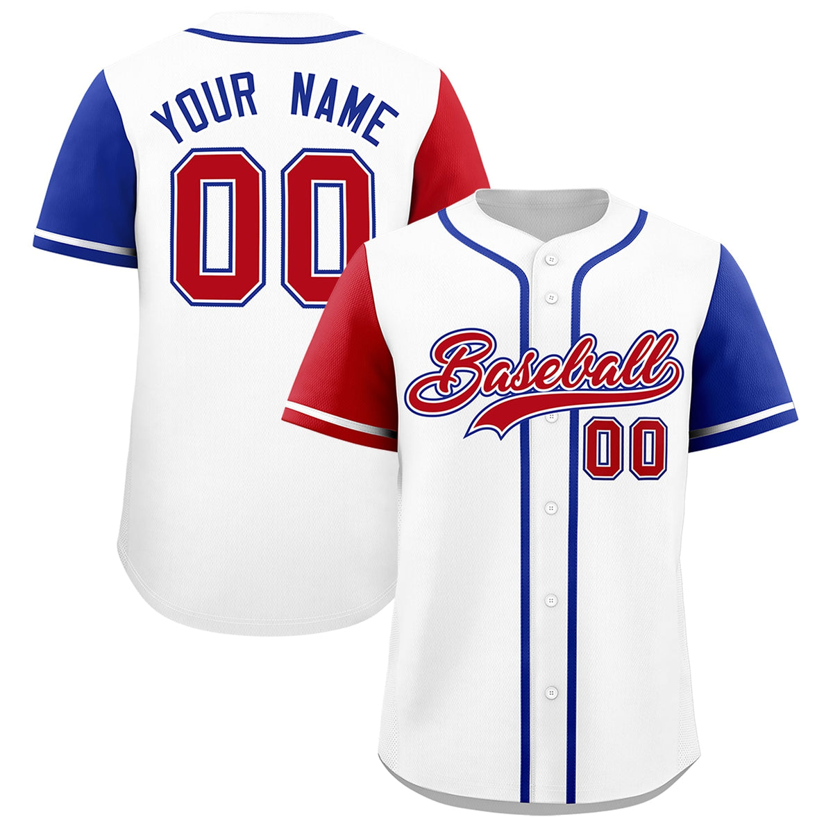 Custom White Red Royal Blue American Flag Graffiti Pattern Split Fashion Independence Day Quick Dry Baseball Jersey| KXKSHOP