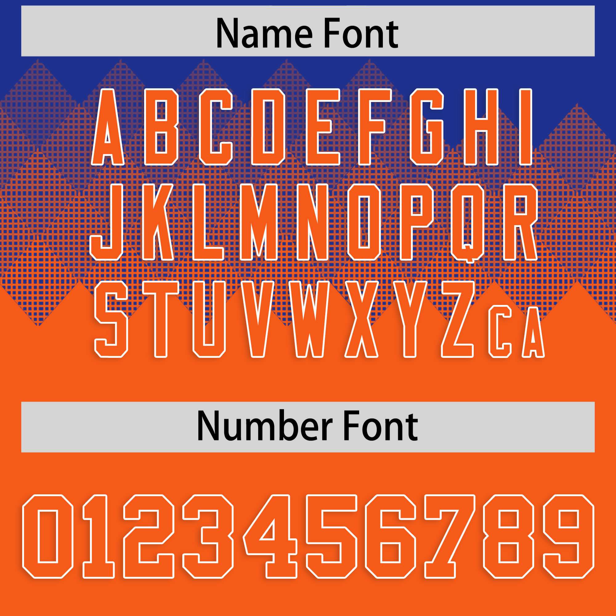 Custom Royal Orange Grid Blur Pattern Authentic Baseball Jersey| KXKSHOP