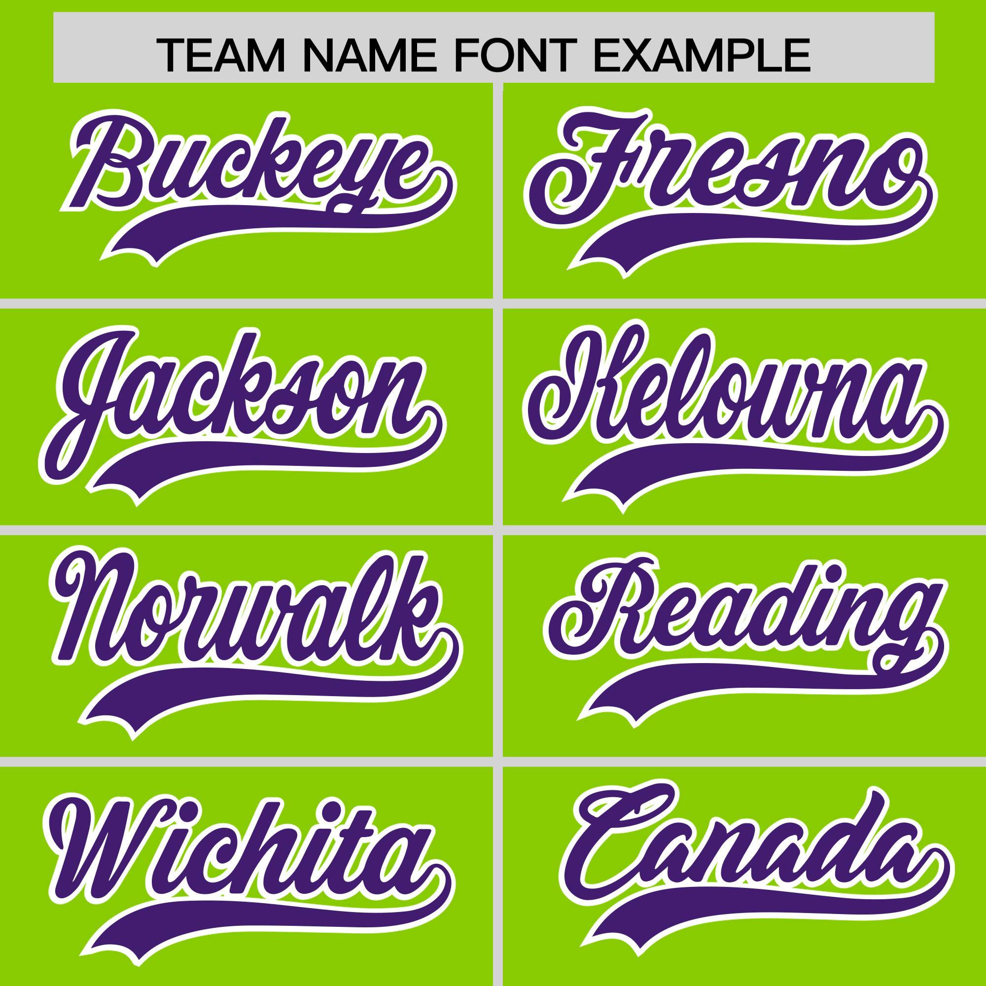 Custom Neon Green Purple Grid Blur Pattern Authentic Baseball Jersey| KXKSHOP