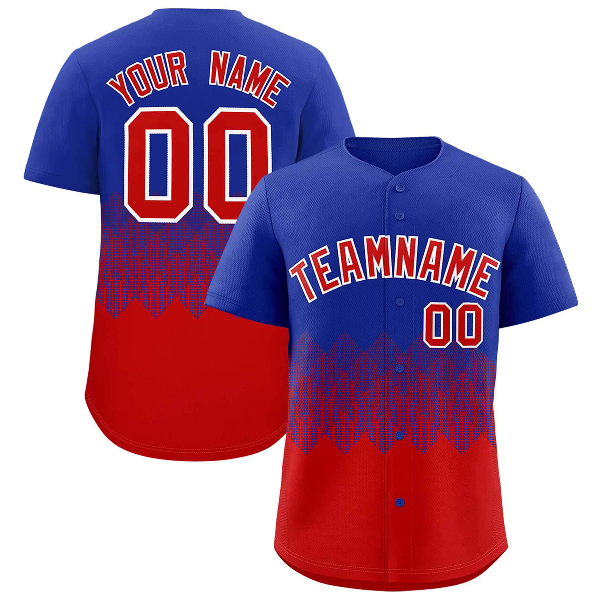 Custom Royal Red Grid Blur Pattern Authentic Baseball Jersey| KXKSHOP