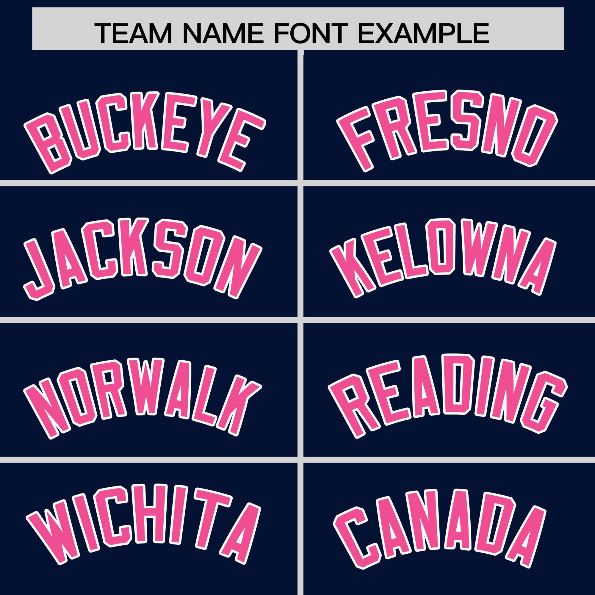 Custom Navy Pink Grid Blur Pattern Authentic Baseball Jersey| KXKSHOP