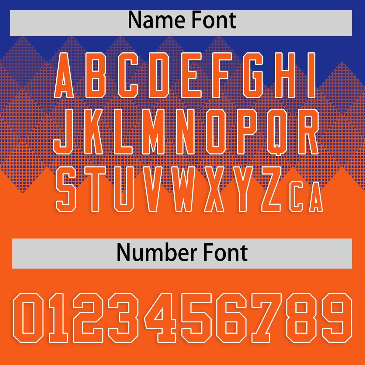 Custom Royal Orange Grid Blur Pattern Authentic Baseball Jersey| KXKSHOP