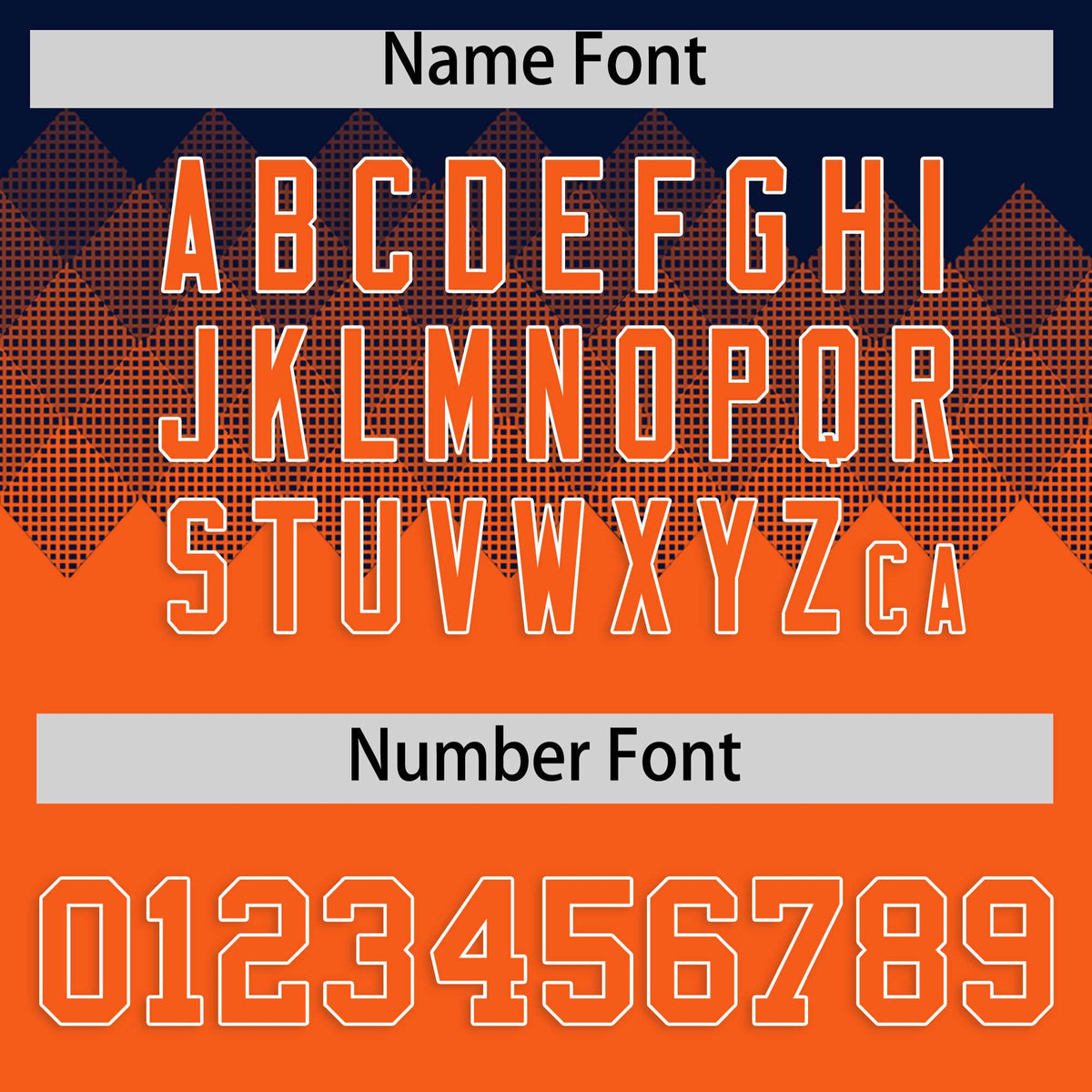 Custom Navy Orange Grid Blur Pattern Authentic Baseball Jersey| KXKSHOP