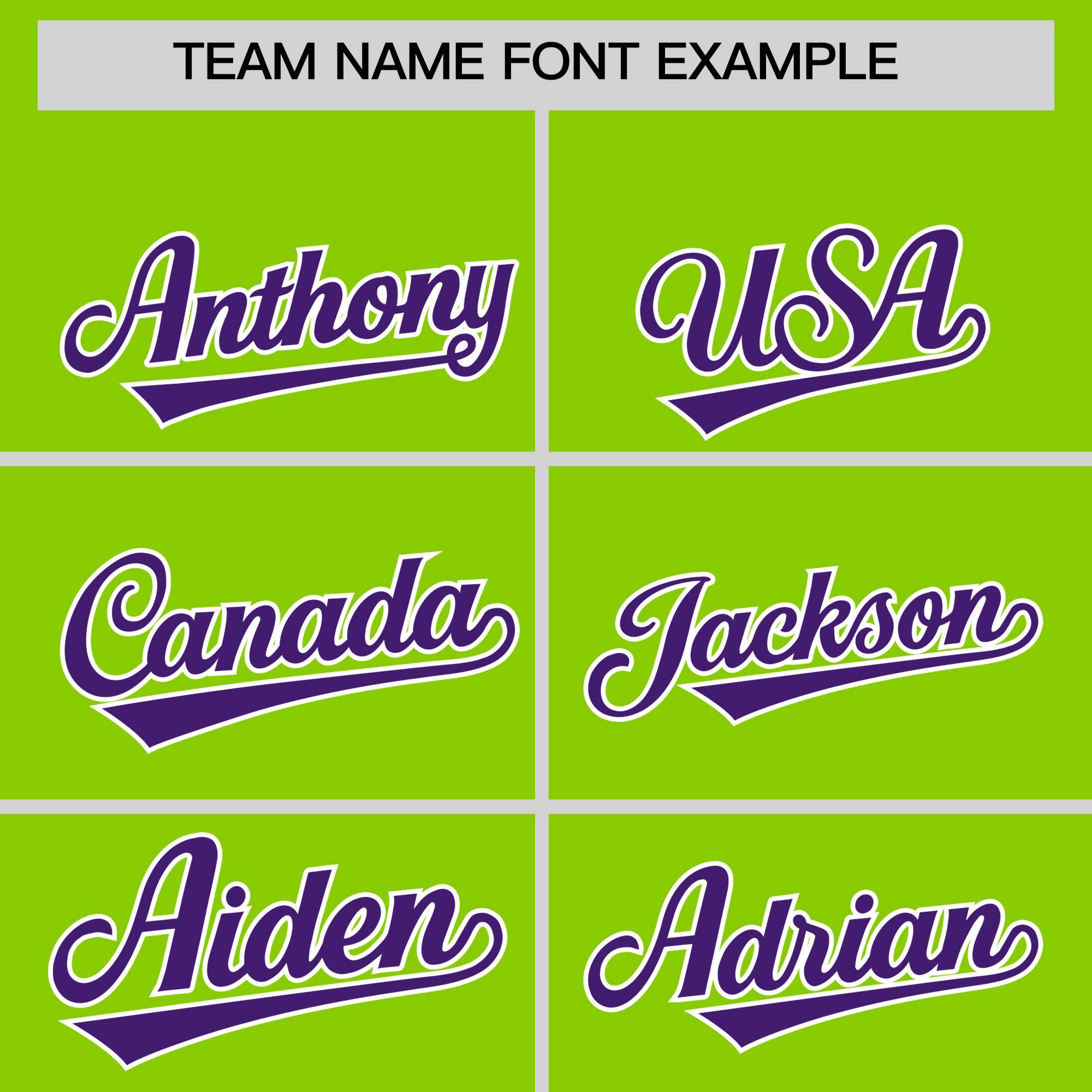 Custom Neon Green Purple Grid Blur Pattern Authentic Baseball Jersey| KXKSHOP