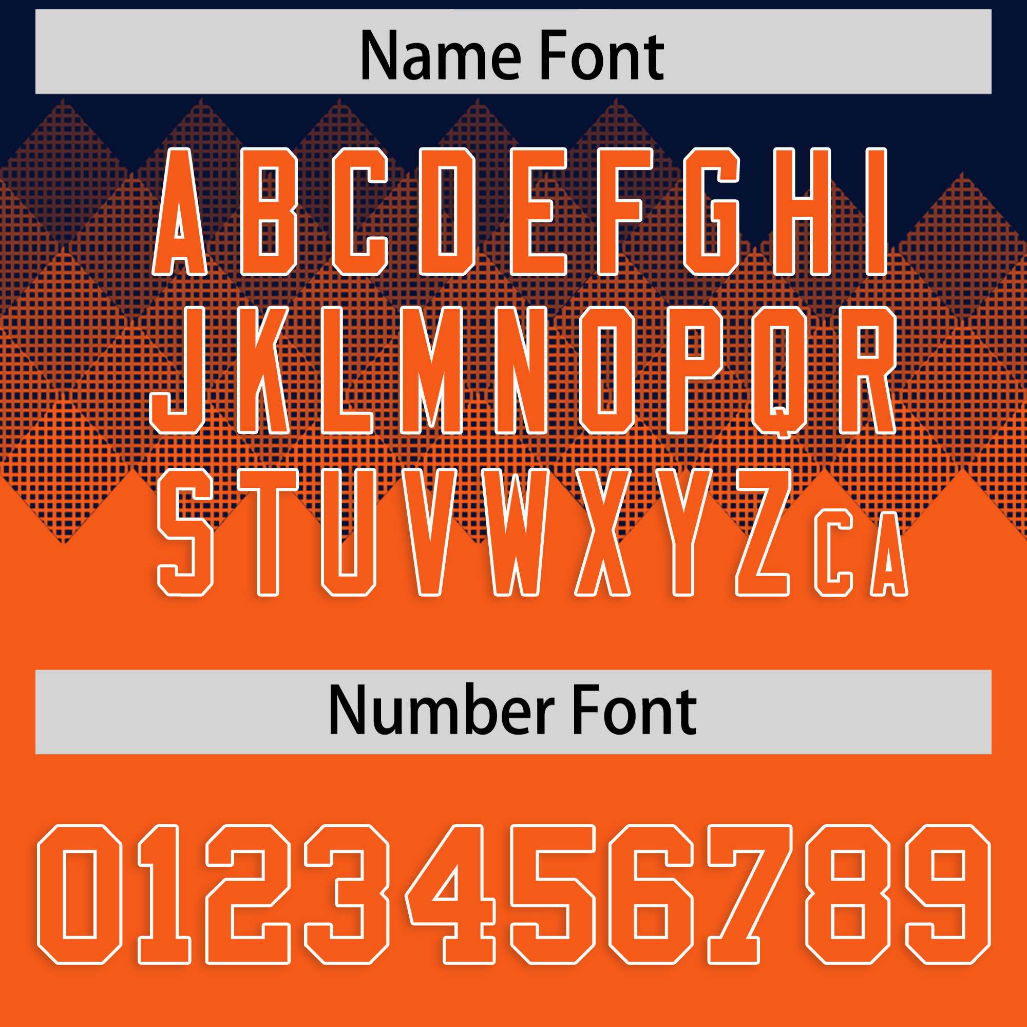 Custom Navy Orange Grid Blur Pattern Authentic Baseball Jersey| KXKSHOP