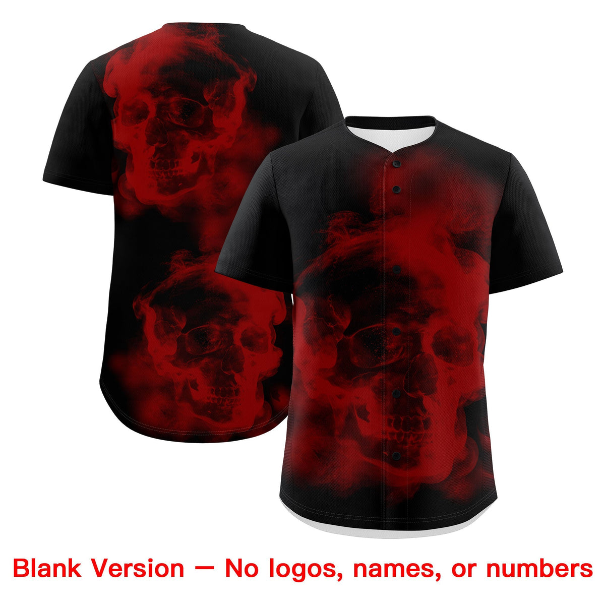 Custom Black Red Gold skeleton Graffiti Pattern Quick Dry Baseball Jersey| KXKSHOP