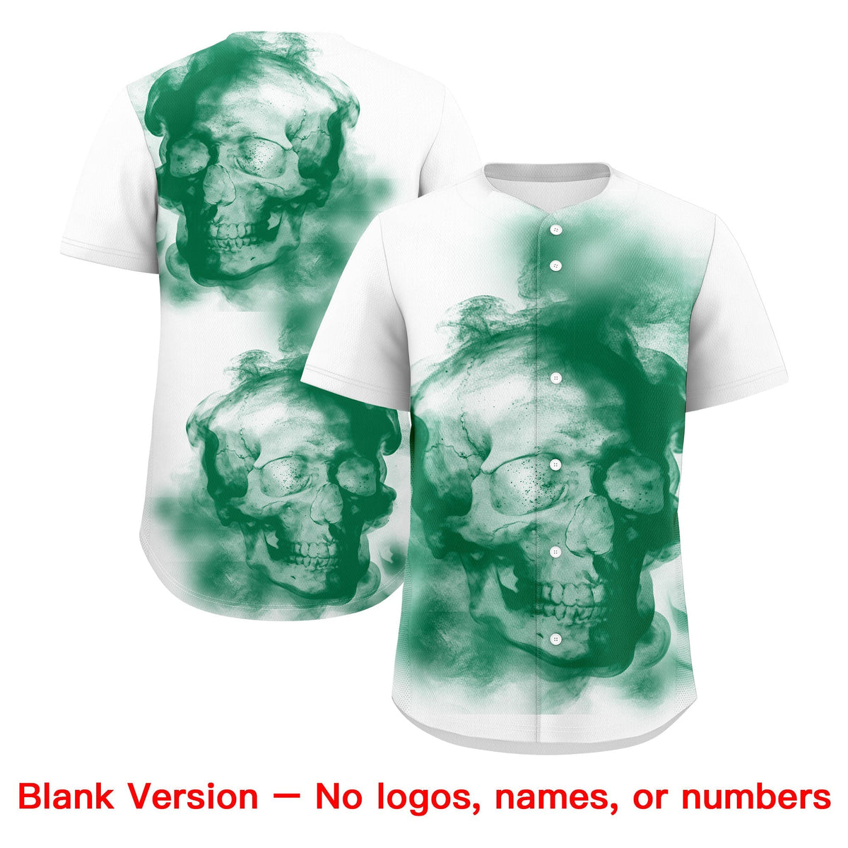 Custom White Kelly Green Red skeleton Graffiti Pattern Lightweight Baseball Jersey| KXKSHOP