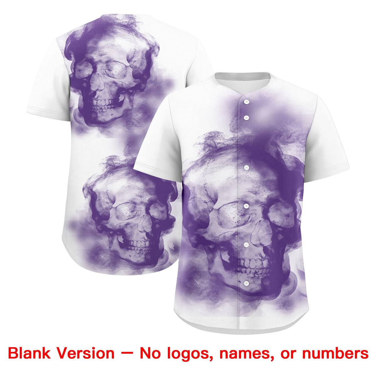 Custom White Purple Orange skeleton Graffiti Pattern Lightweight Baseball Jersey| KXKSHOP