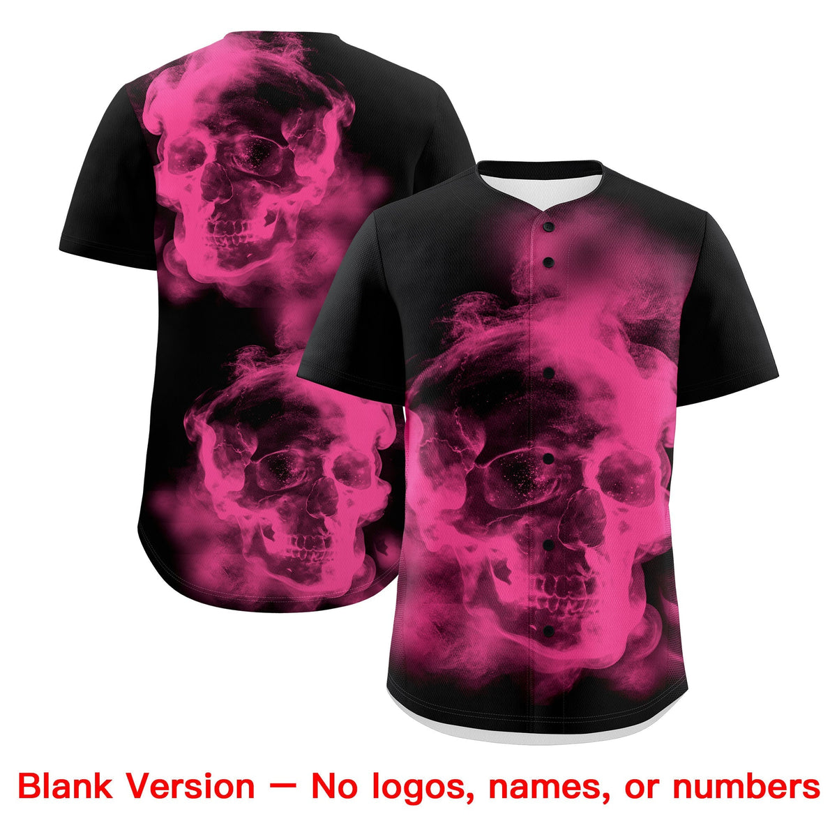 Custom Black Pink White skeleton Graffiti Pattern Quick Dry Baseball Jersey| KXKSHOP